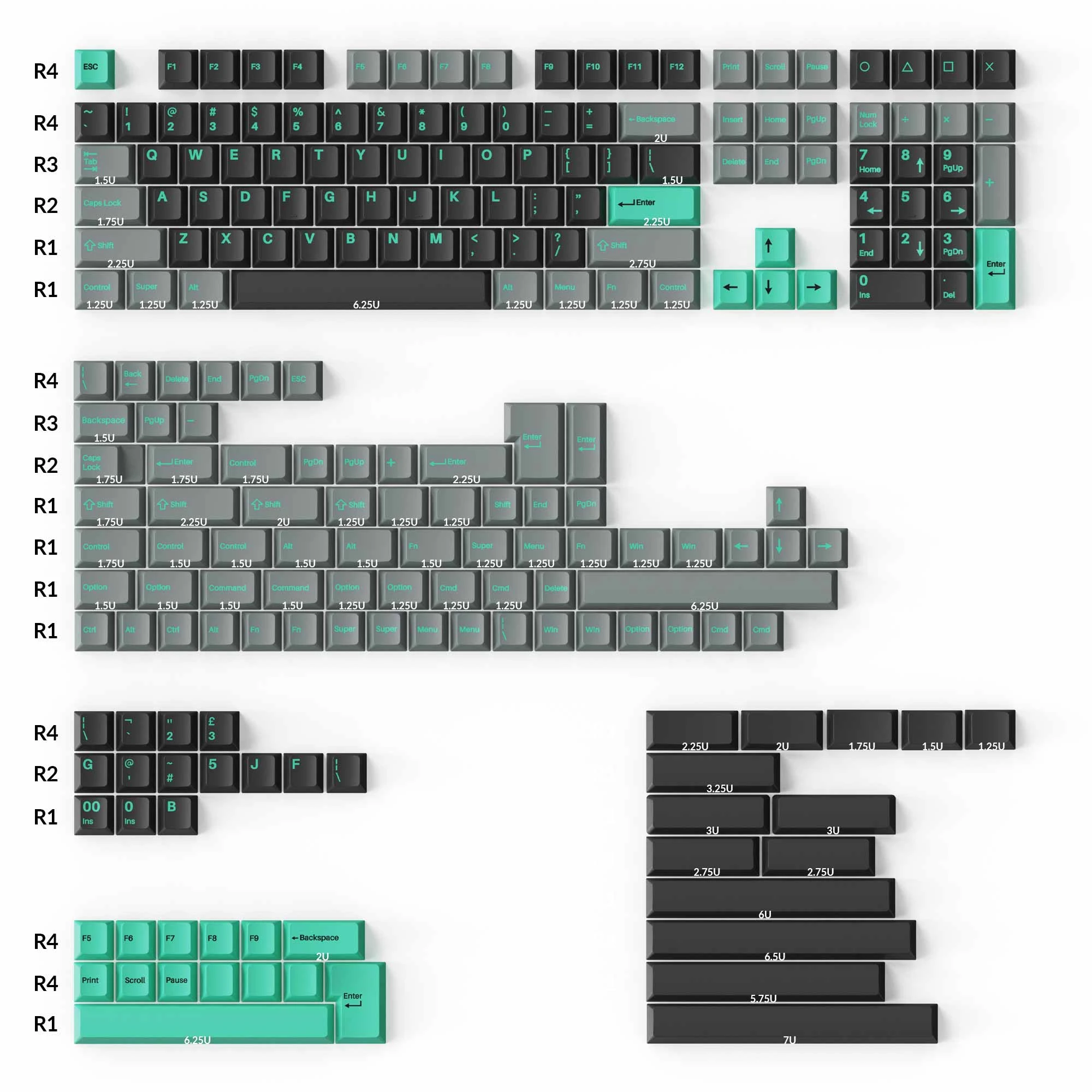 キーボード Keychron Keycap Set Keychron OEM Dye-Sub PBT Keycap Set - Hacker (V1/V2/Q1/Q2/K2