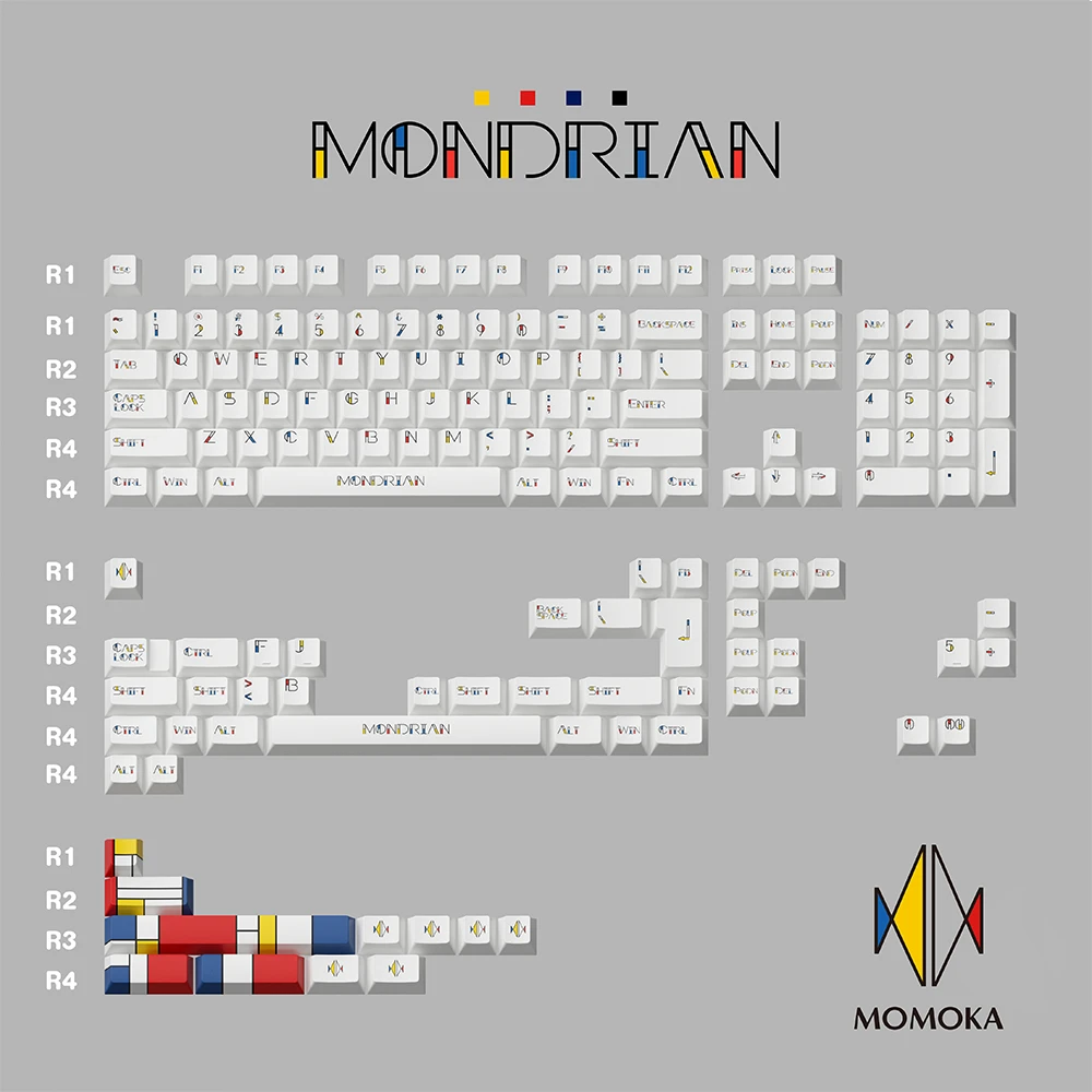 MOMOKA Mondrian Keycap Set (ANSI/ISO) | CandyKeys