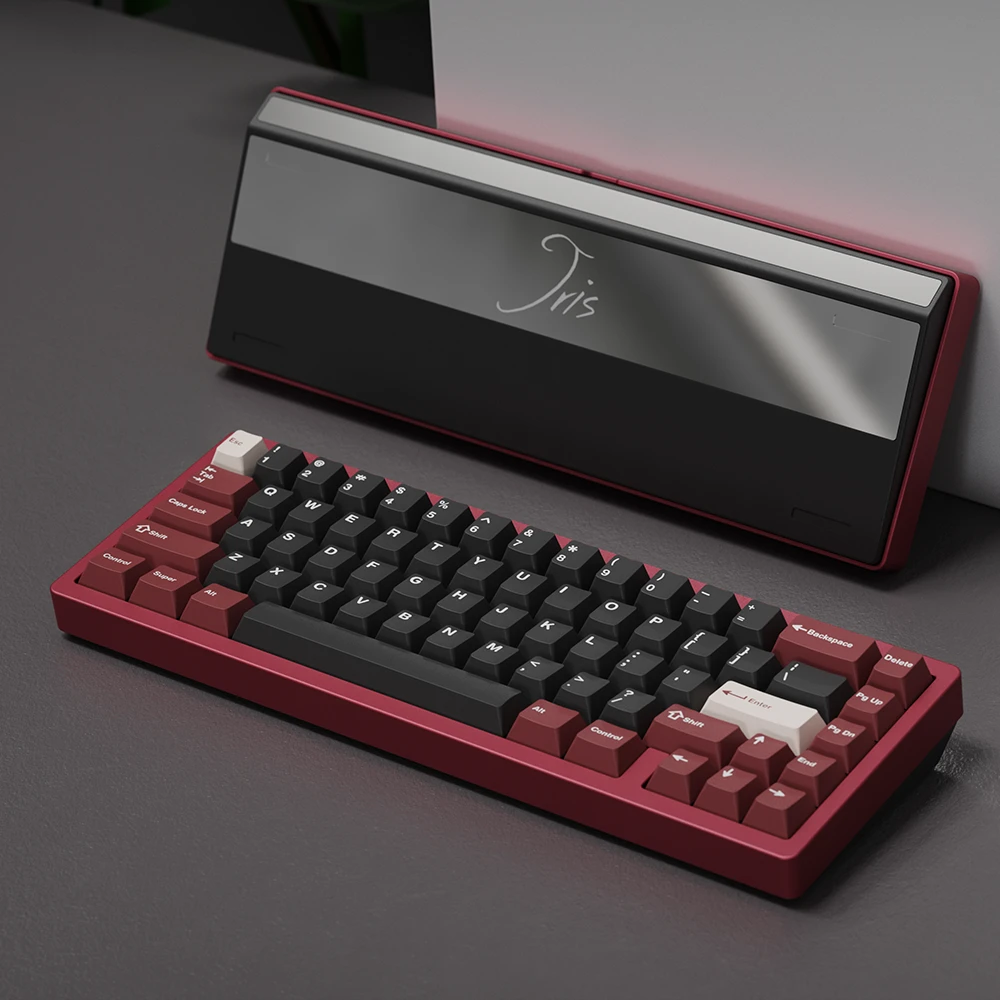 JRIS65 自作キーボード Chroma PVD Mirror 黄軸 Milky White Case / Chroma PVD Weight / Solder PCB / Alu